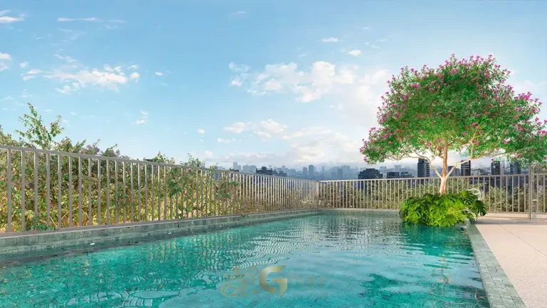 Piscina descoberta com deck no condomínio residencial Linn Vila Mariana no bairro da Vila Mariana, na Zona Sul de São Paulo