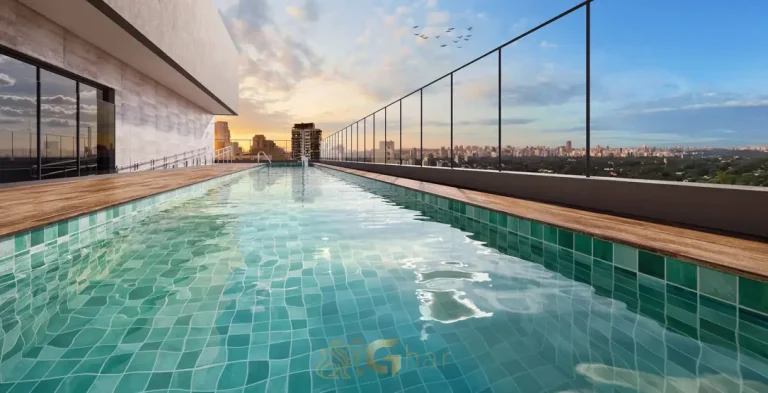 Piscina com raia de 20 m em apartamentos no Paraíso, São Paulo