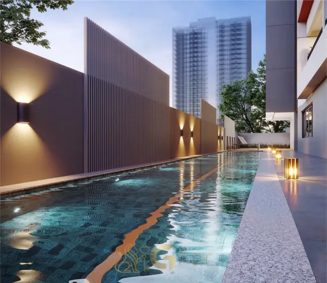 Piscina com raia e lounge em apartamentos no bairro da Aclimação, São Paulo