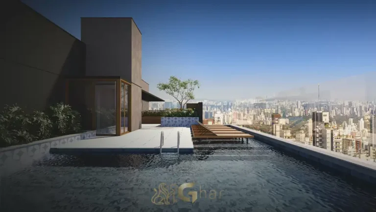 Piscina com deck molhado no rooftop do condomínio Alto by You,inc Paraíso no bairro do Paraíso, São Paulo