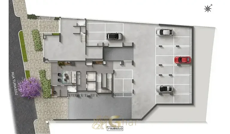 Planta de implantação do subsolo em condomínio residencial em Perdizes, na Zona Oeste de São Paulo