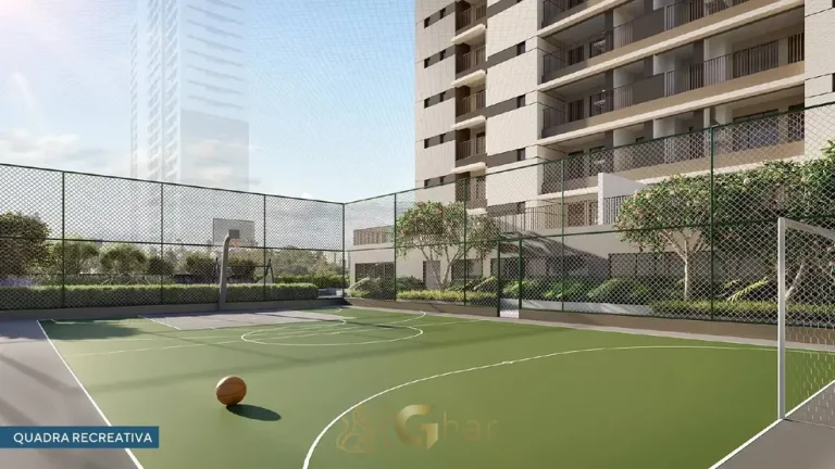Quadra recreativa poliesportiva em apartamentos na Lapa, São Paulo