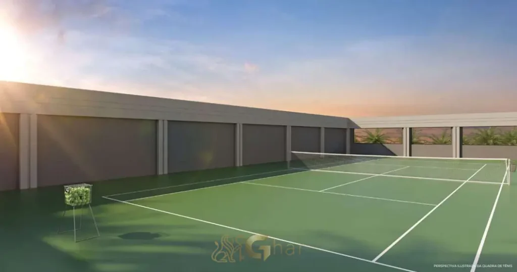 Quadra de tênis oficial em condomínio residencial no bairro da Vila Prudente, na Zona Leste de São Paulo