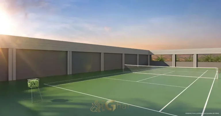 Quadra de tênis oficial em condomínio residencial no bairro da Vila Prudente, na Zona Leste de São Paulo