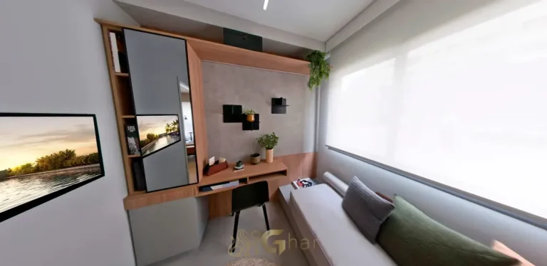 Quarto adicional do decorado em apartamentos no bairro do Paraíso, São Paulo