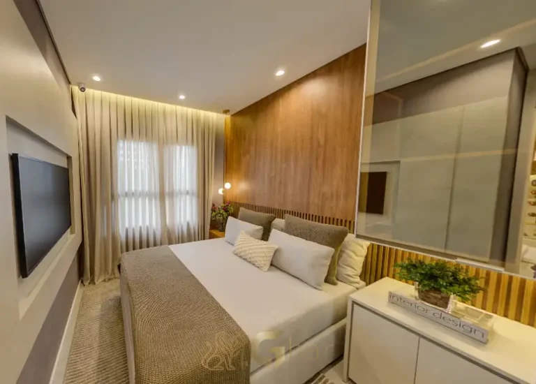 Quarto de casal em condomínio residencial no bairro do Paraíso, na Zona Sul de São Paulo
