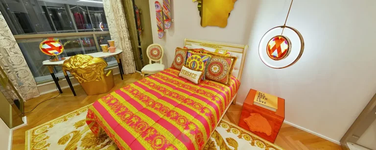 Quarto de menina decorado do condomínio Villa Residence Versace no bairro de Moema, São Paulo