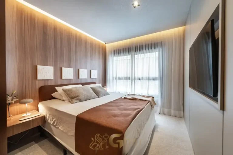 Dormitório do apartamento decorado em apartamentos no bairro de Moema, São Paulo