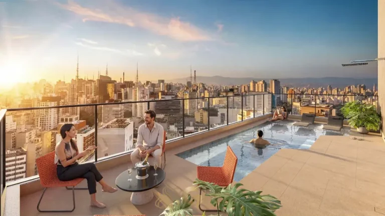 Rooftop em condomínio residencial no bairro do Paraíso, na Zona Sul de São Paulo