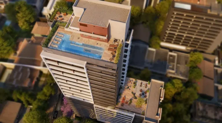 Área de lazer no rooftop em apartamentos em Perdizes, São Paulo