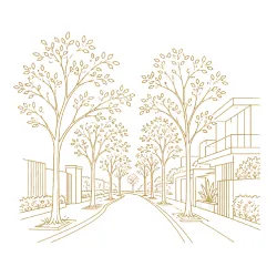 Ícone de rua arborizada
