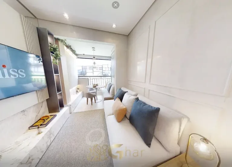 Sala de estar integrada ao living do decorado em condomínio residencial no bairro da Bela Vista, no Centro de São Paulo