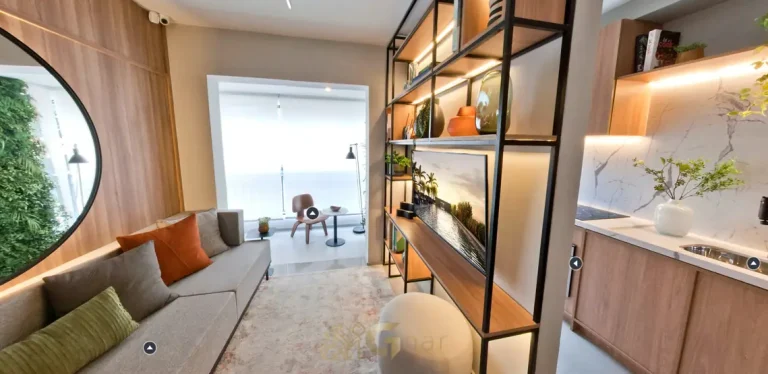 Sala de estar com living integrado do decorado em apartamentos no bairro do Paraíso, São Paulo