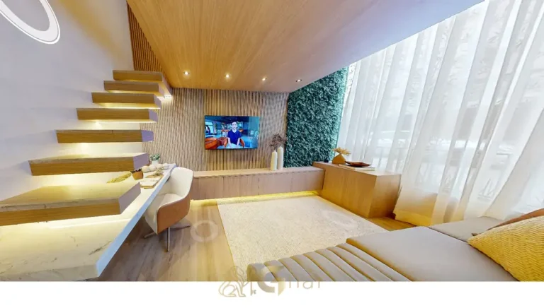 Sala de estar do decorado em condomínio residencial no Paraíso, na Zona Sul de São Paulo