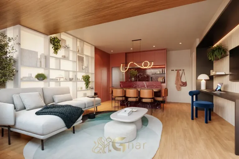 Sala de apartamento decorado com living integrado em apartamentos no bairro da Bela Vista, São Paulo