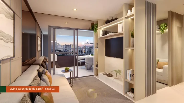 Sala de estar do apartamento decorado em condomínio residencial no bairro do Alto do Ipiranga, na Zona Sul de São Paulo