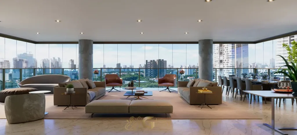 Sala de estar do apartamento decorado em apartamentos no bairro da Vila Nova Conceição, São Paulo
