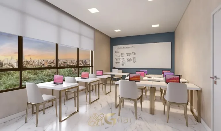 Sala de aula e espaço de estudos em apartamentos no bairro da Vila Prudente, São Paulo