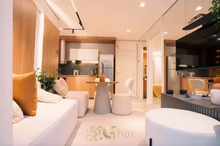 Integração entre sala e cozinha do apartamento decorado em apartamentos no bairro da Vila Mariana, São Paulo