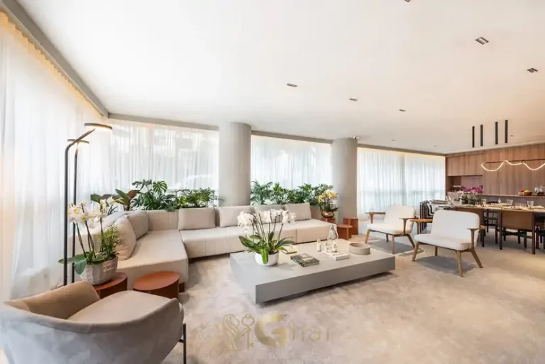 Sala do apartamento decorado em apartamentos no bairro de Moema, São Paulo
