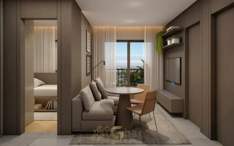 Sala do apartamento decorado em condomínio residencial no bairro do Paraíso, na Zona Sul de São Paulo