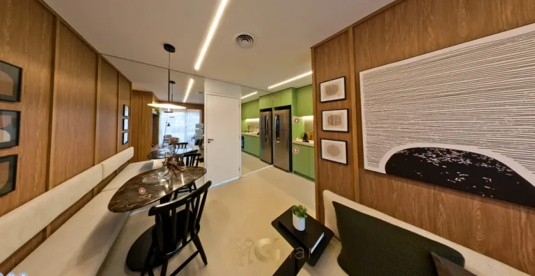 Sala de jantar integrada ao living do decorado em apartamentos no bairro do Tatuapé, São Paulo