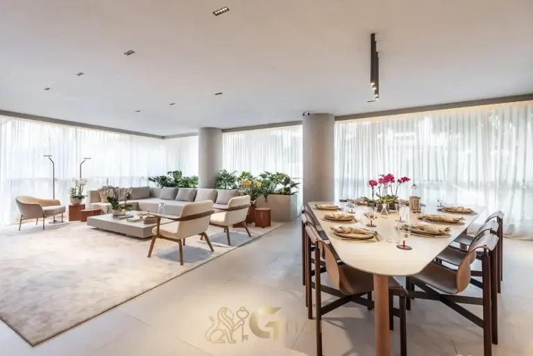 Sala de jantar do apartamento decorado em apartamentos no bairro de Moema, São Paulo