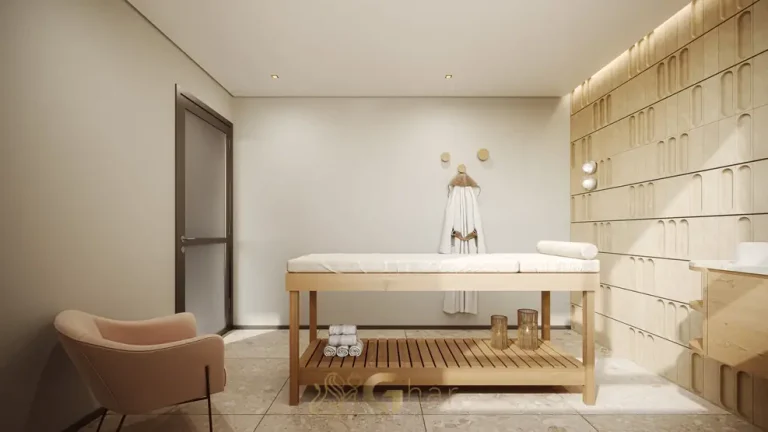 Sala de massagem em condomínio residencial em Pinheiros, na Zona Oeste de São Paulo