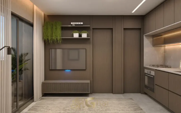 Sala em outro ângulo em condomínio residencial no bairro do Paraíso, na Zona Sul de São Paulo