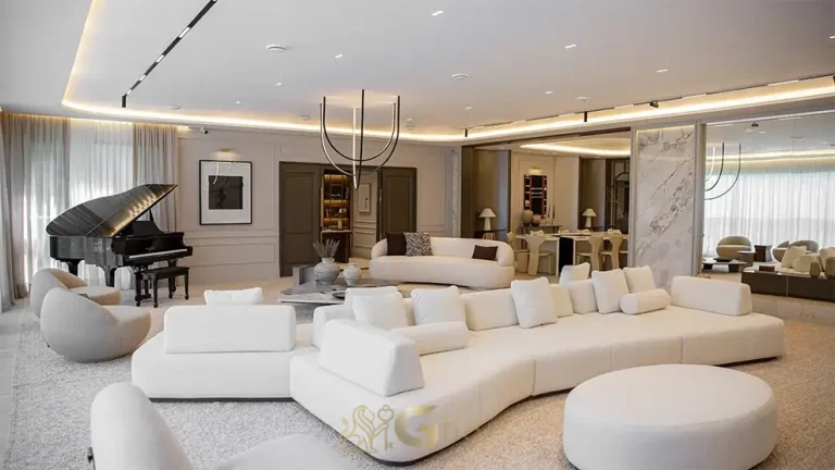 Sala de piano do apartamento decorado do condomínio Château Jardin Lumière na Cidade Jardim, São Paulo