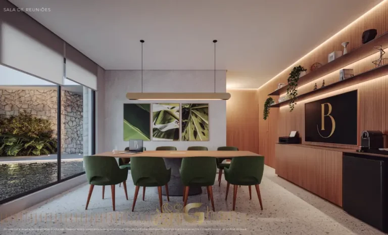 Sala de reuniões equipada em apartamentos no bairro do Itaim Bibi, São Paulo