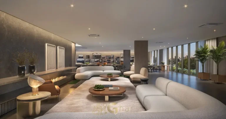 Salão de festas com design exclusivo em apartamentos de luxo no bairro da Vila Nova Conceição, São Paulo