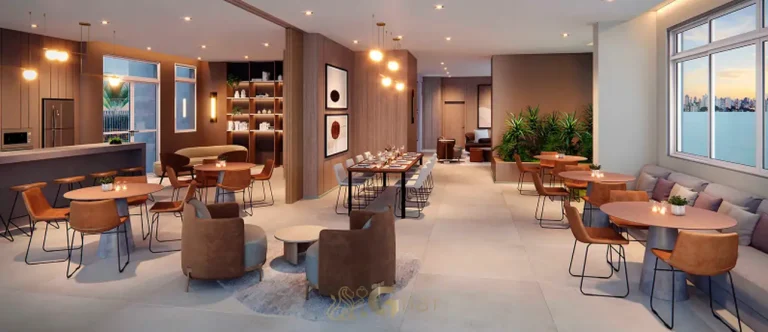 Salão de festas e lounge em apartamentos no bairro do Tatuapé, São Paulo