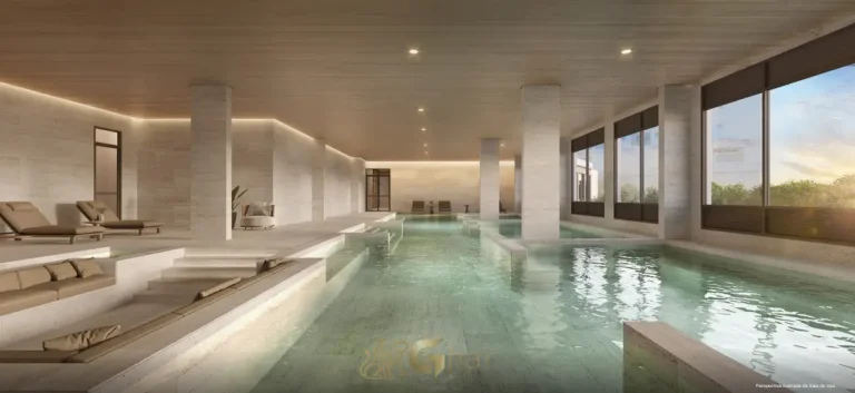 Interior do spa e área de bem-estar em condomínio residencial no bairro do Alto da Boa Vista, na Zona Sul de São Paulo