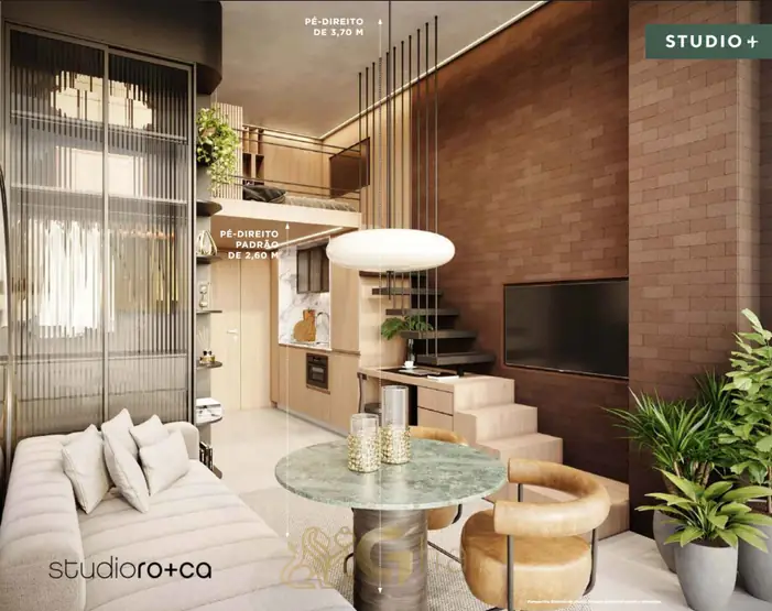 Studio decorado em condomínio residencial no bairro de Moema, na Zona Sul de São Paulo