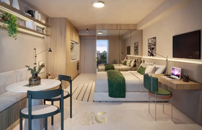 Studio decorado em apartamentos no bairro de Pinheiros, São Paulo