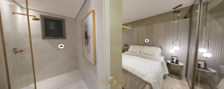 Suíte do apartamento decorado em condomínio residencial no bairro da Praça da Árvore, na Zona Sul de São Paulo