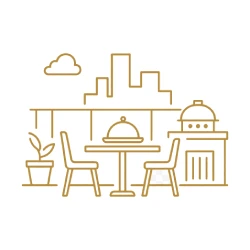 Ícone de terraço gourmet