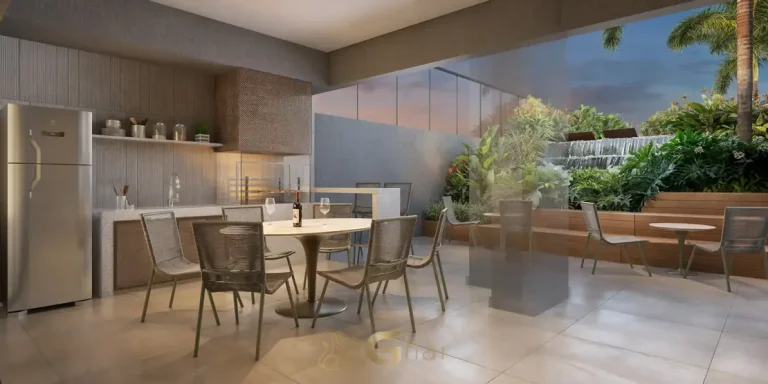 Terraço do sky bar com vista panorâmica em condomínio residencial no bairro da Consolação, no Centro de São Paulo