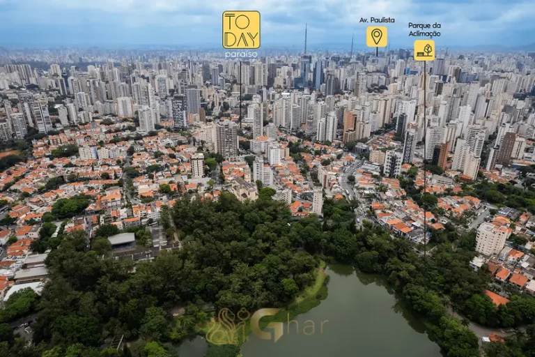 Vista aérea do bairro do Paraíso em condomínio residencial no bairro do Paraíso, no Centro de São Paulo