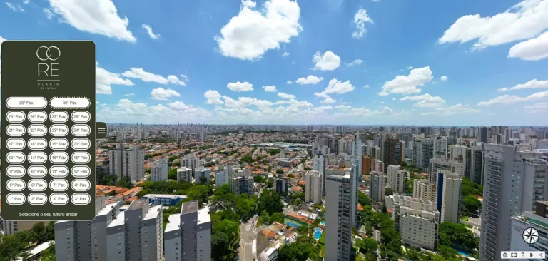 Vista do bairro a partir da varanda em apartamentos no bairro da Chácara Klabin, São Paulo