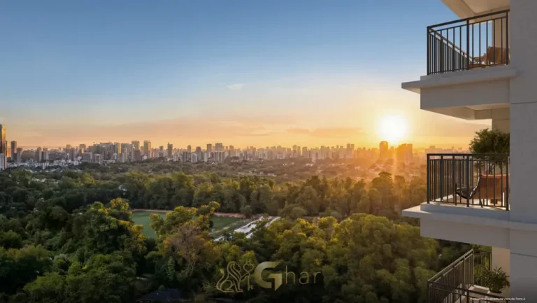 Vista da varanda da Torre A em condomínio residencial no bairro do Alto da Boa Vista, na Zona Sul de São Paulo