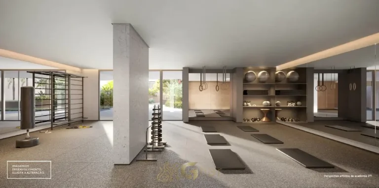 Espaço fitness da academia do condomínio Mairin Ibirapuera no bairro do Ibirapuera, São Paulo