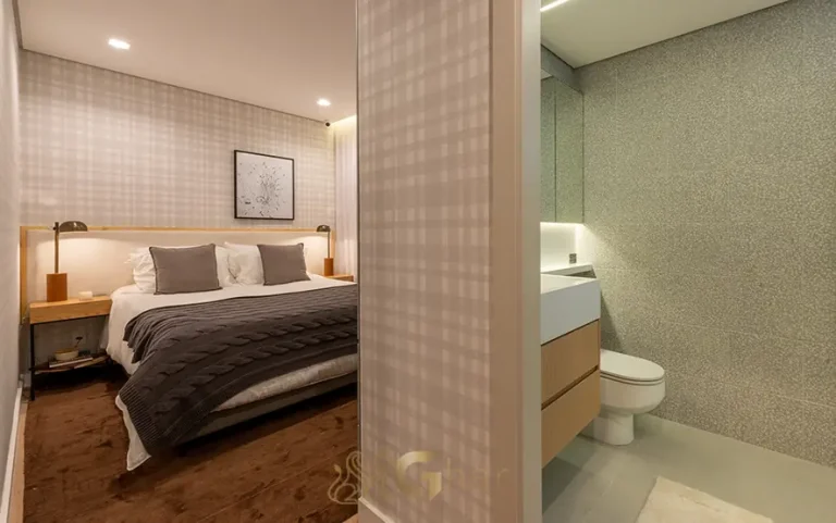 Banheiro da suíte do apartamento decorado de 129 m² em apartamentos no bairro do Morumbi, São Paulo