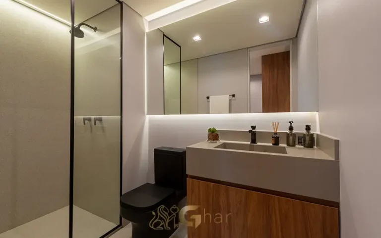 Banheiro do apartamento decorado em apartamentos no bairro do Brooklin, São Paulo