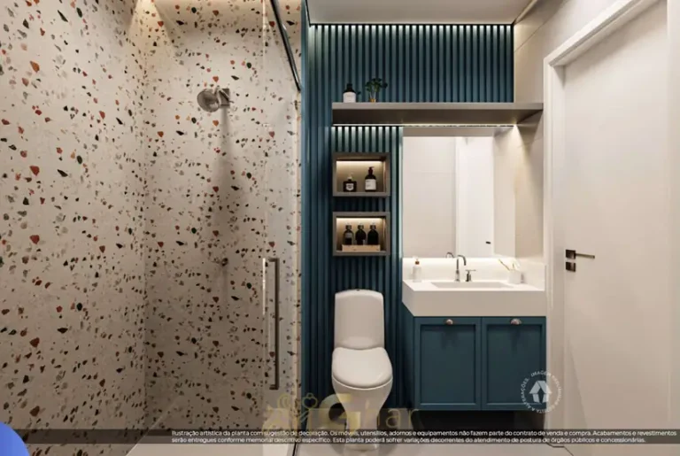 Banheiro do apartamento decorado em apartamentos no bairro da Liberdade, São Paulo