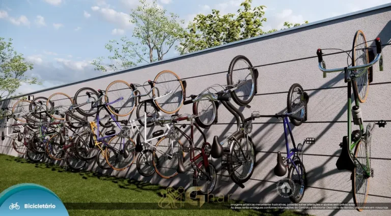 Bicicletário em apartamentos no bairro da Vila Ema, São Paulo