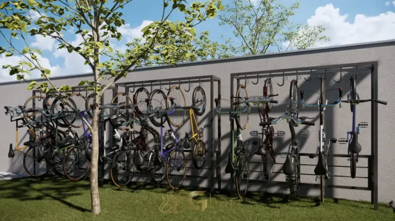 Bicicletário em condomínio residencial no bairro do Patriarca, na Zona Leste de São Paulo