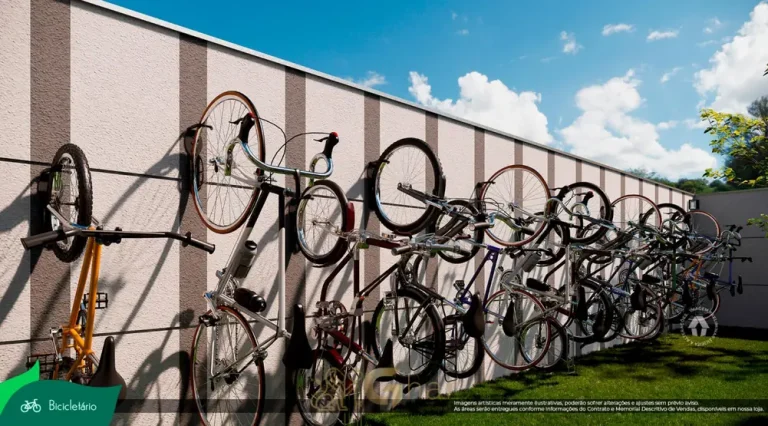 Bicicletário do condomínio Metrocasa Jardim Botânico no bairro do Cursino, São Paulo