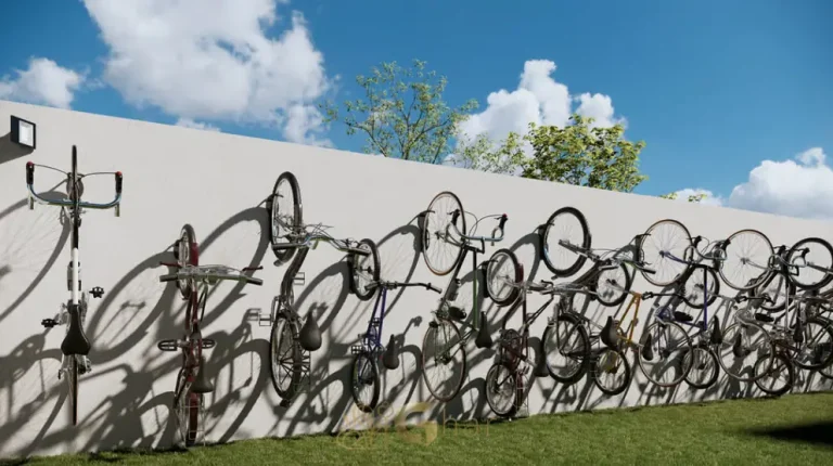O bicicletário em apartamentos no bairro da Vila Prudente, São Paulo